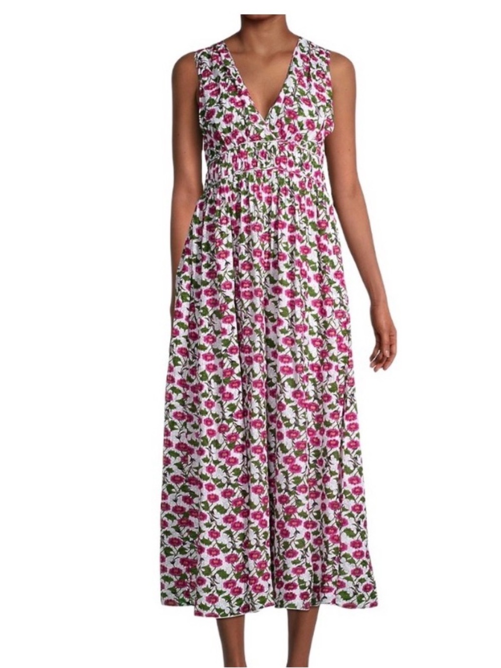 New! Anthropologie Roller Rabbit Dakini Lune Floral Dress V Neck Sleeveless XS
